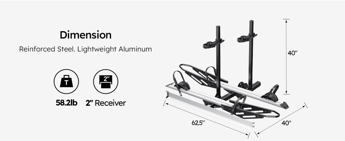 Young Pro 4148 | 200 lbs 2-Bike Hitch Rack with Ramp