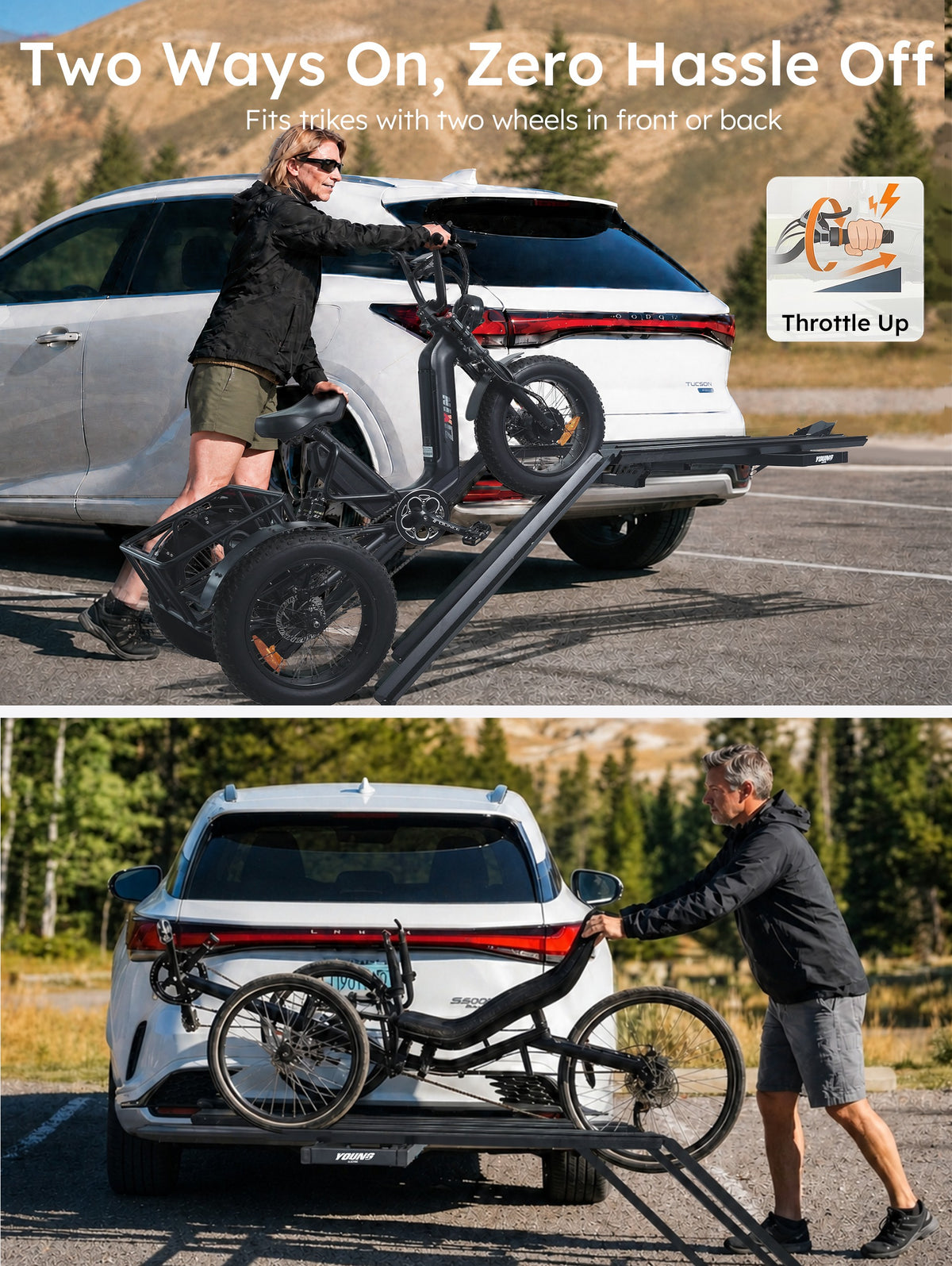 Fits trikes with two wheels in front or back