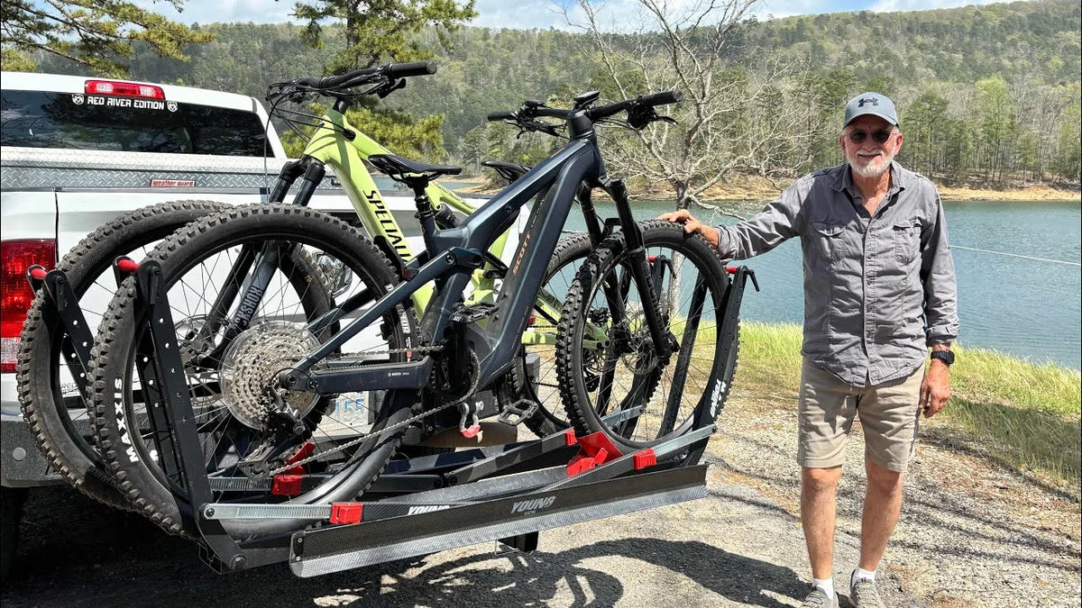 E-Bike Rack with Ramp — easy loading for 2 bikes